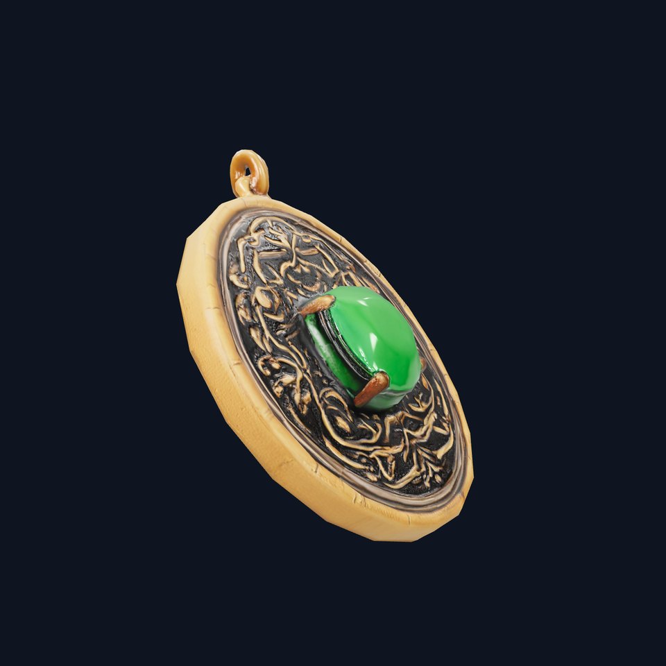 Antique Emerald Pendant model pack